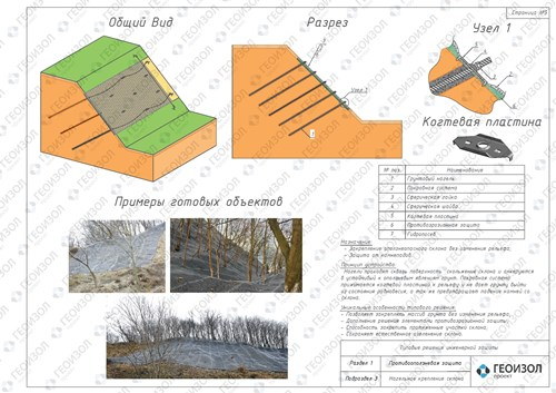 Альбом технических решений. Нагельное крепление склона